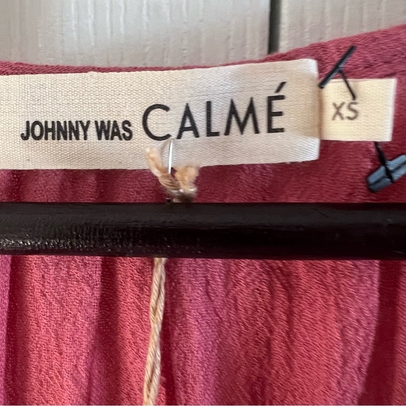 NWT Johnny Was guava gauze pom pom top xs women - Picture 2 of 8